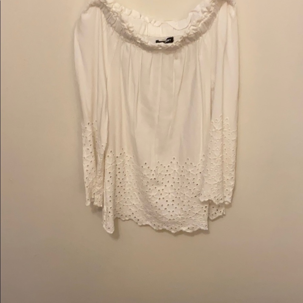 White off the shoulder detailed top
